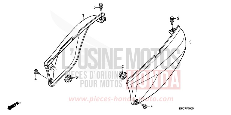 SIDE COVER for Varadero 125 PEARL CONCOURS BLACK (NHA65) from 2011